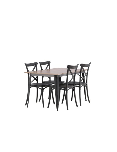 Matgrupp Tempe med Crosett matstolar, 140 × 80 cm