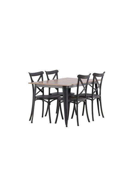 Matgrupp Tempe med Crosett matstolar, 140 × 80 cm