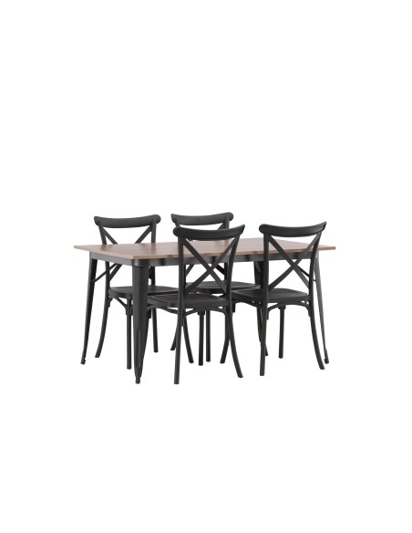 Matgrupp Tempe med Crosett matstolar, 140 × 80 cm