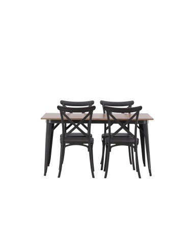 Matgrupp Tempe med Crosett matstolar, 140 × 80 cm