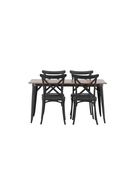 Matgrupp Tempe med Crosett matstolar, 140 × 80 cm