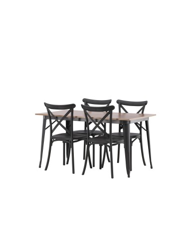Matgrupp Tempe med Crosett matstolar, 140 × 80 cm
