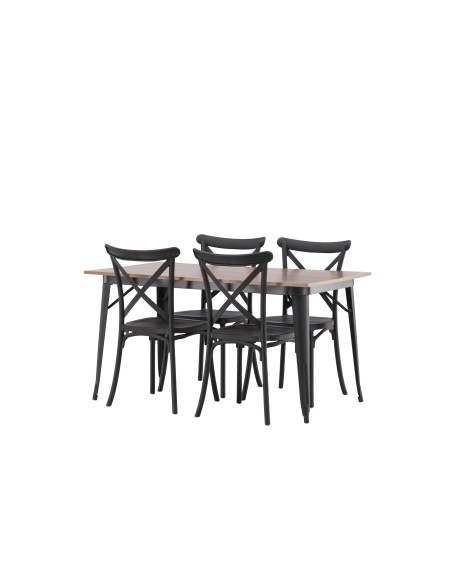 Matgrupp Tempe med Crosett matstolar, 140 × 80 cm