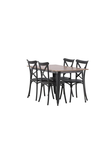 Matgrupp Tempe med Crosett matstolar, 140 × 80 cm