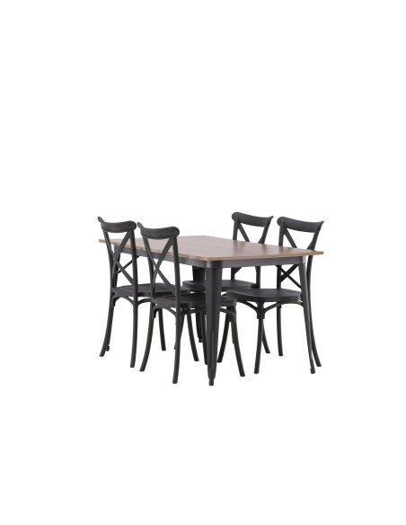 Matgrupp Tempe med Crosett matstolar, 140 × 80 cm