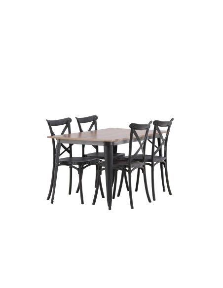 Matgrupp Tempe med Crosett matstolar, 140 × 80 cm