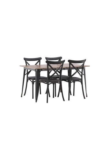 Matgrupp Tempe med Crosett matstolar, 140 × 80 cm