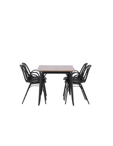 Matgrupp Tempe med Dyrön matstolar, 140 × 80 cm