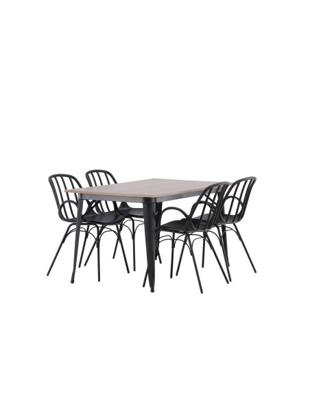 Matgrupp Tempe med Dyrön matstolar, 140 × 80 cm
