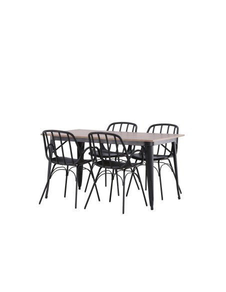 Matgrupp Tempe med Dyrön matstolar, 140 × 80 cm