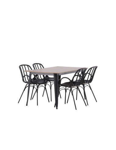 Matgrupp Tempe med Dyrön matstolar, 140 × 80 cm
