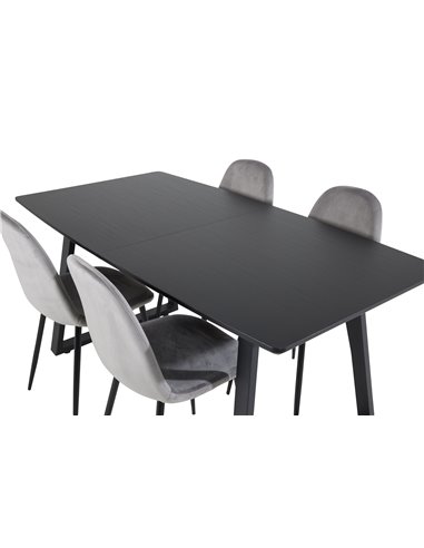 Matgrupp Inca med Polar matstolar, 160 × 85 cm