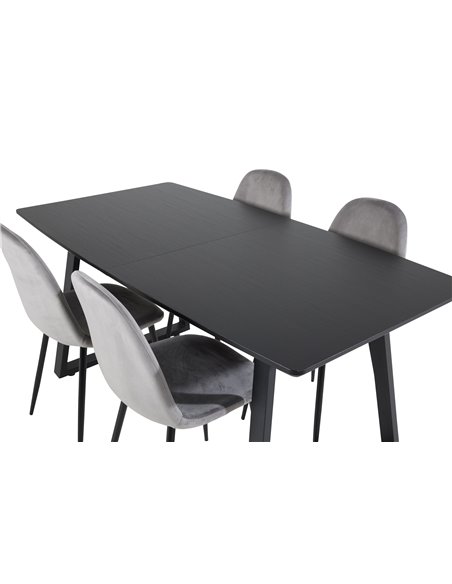 Matgrupp Inca med Polar matstolar, 160 × 85 cm