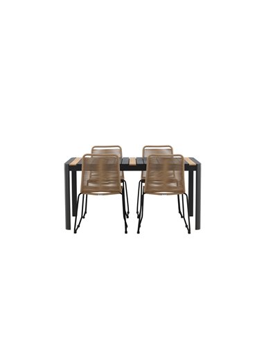 Matgrupp Togo med Lindos matstolar, 150 × 90 cm
