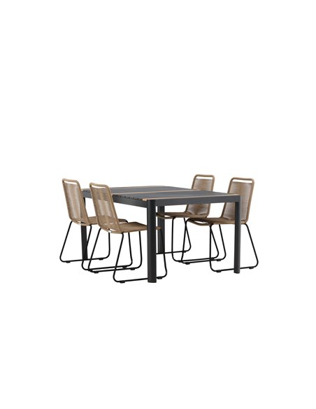 Matgrupp Togo med Lindos matstolar, 150 × 90 cm
