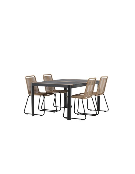 Matgrupp Togo med Lindos matstolar, 150 × 90 cm