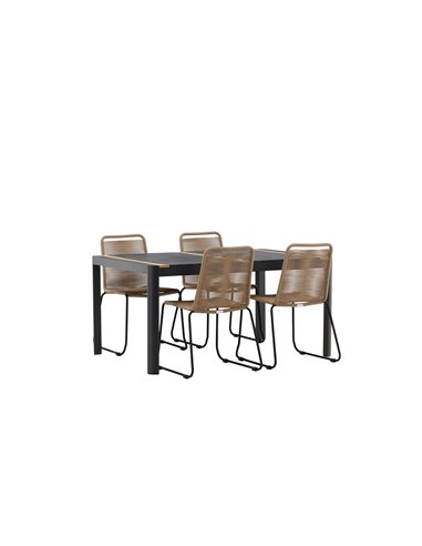 Matgrupp Togo med Lindos matstolar, 150 × 90 cm