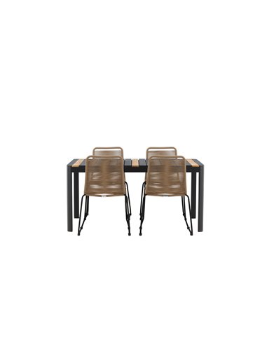 Matgrupp Togo med Lindos matstolar, 150 × 90 cm