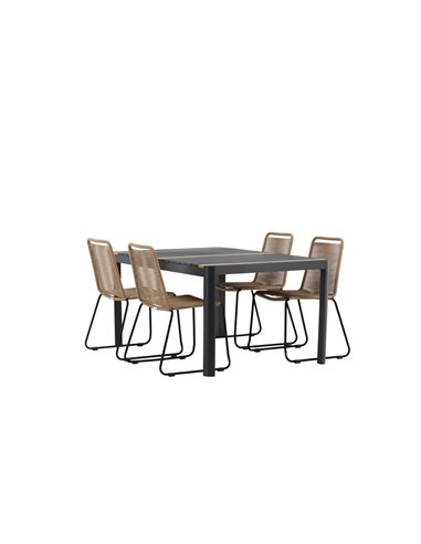 Matgrupp Togo med Lindos matstolar, 150 × 90 cm