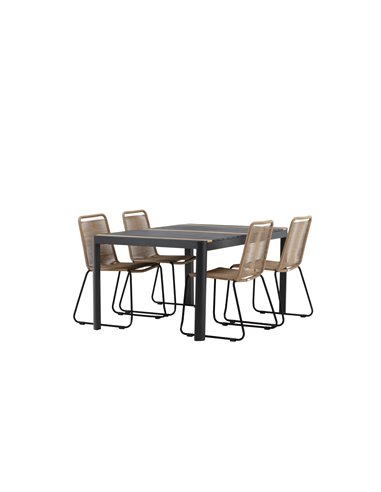 Matgrupp Togo med Lindos matstolar, 150 × 90 cm