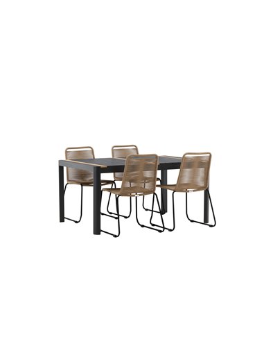 Matgrupp Togo med Lindos matstolar, 150 × 90 cm