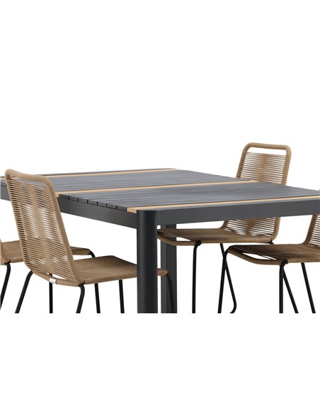 Matgrupp Togo med Lindos matstolar, 150 × 90 cm