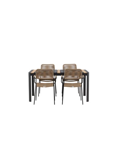 Matgrupp Togo med Lindos matstolar, 150 × 90 cm