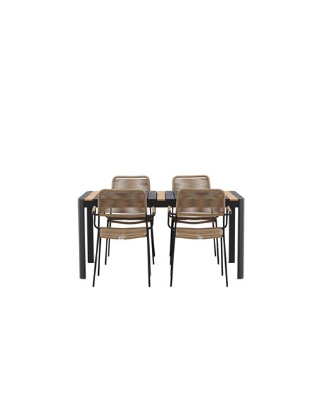 Matgrupp Togo med Lindos matstolar, 150 × 90 cm