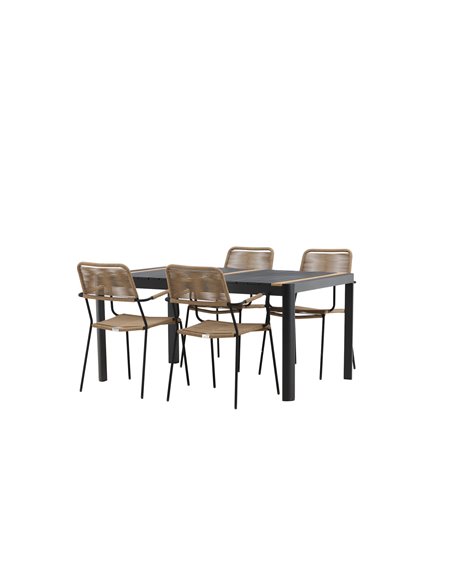 Matgrupp Togo med Lindos matstolar, 150 × 90 cm