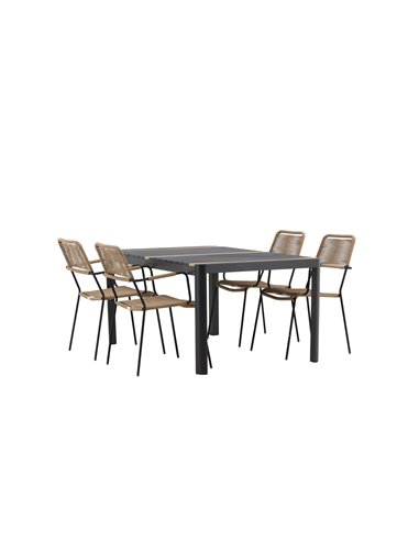 Matgrupp Togo med Lindos matstolar, 150 × 90 cm