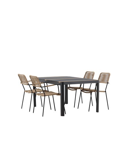 Matgrupp Togo med Lindos matstolar, 150 × 90 cm