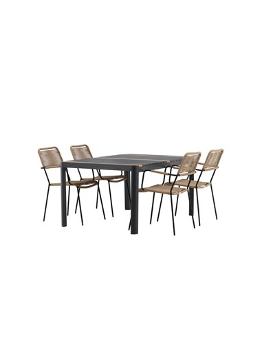 Matgrupp Togo med Lindos matstolar, 150 × 90 cm