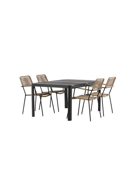 Matgrupp Togo med Lindos matstolar, 150 × 90 cm