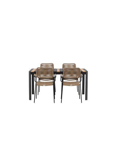 Matgrupp Togo med Lindos matstolar, 150 × 90 cm