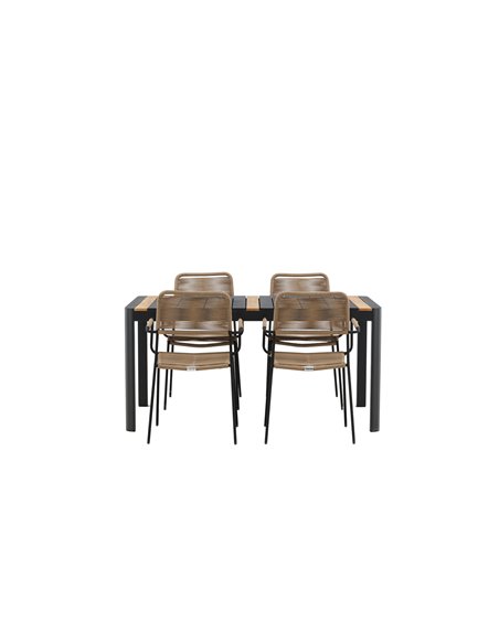 Matgrupp Togo med Lindos matstolar, 150 × 90 cm