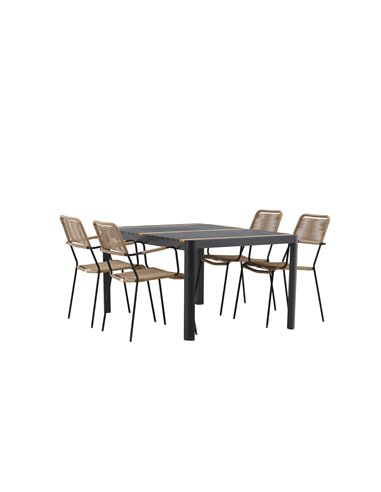 Matgrupp Togo med Lindos matstolar, 150 × 90 cm