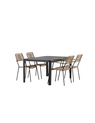 Matgrupp Togo med Lindos matstolar, 150 × 90 cm