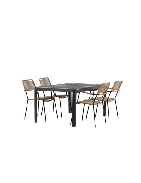 Matgrupp Togo med Lindos matstolar, 150 × 90 cm