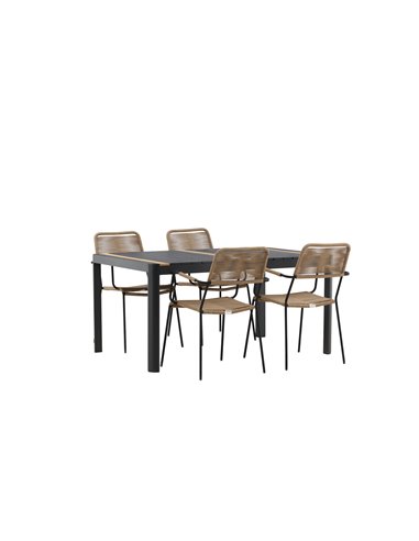 Matgrupp Togo med Lindos matstolar, 150 × 90 cm