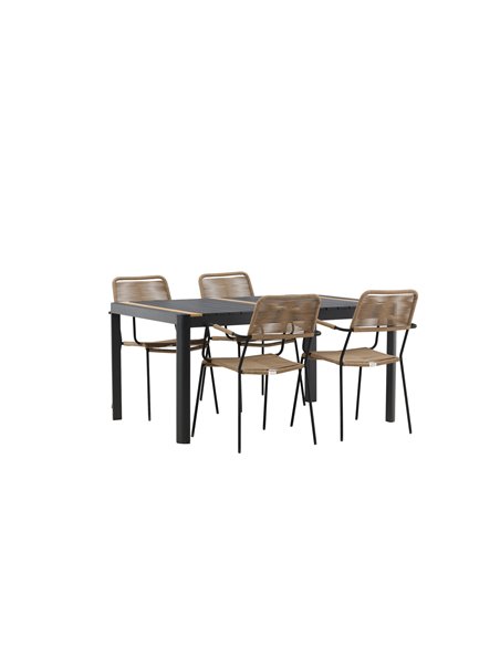 Matgrupp Togo med Lindos matstolar, 150 × 90 cm