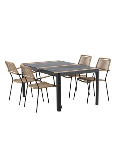 Matgrupp Togo med Lindos matstolar, 150 × 90 cm