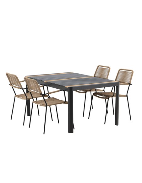 Matgrupp Togo med Lindos matstolar, 150 × 90 cm