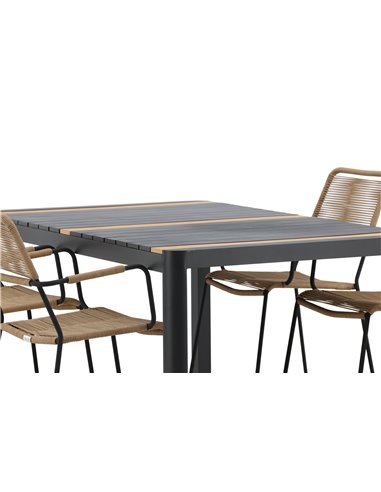 Matgrupp Togo med Lindos matstolar, 150 × 90 cm