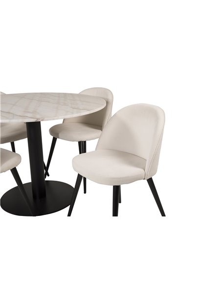 Matgrupp Estelle med Velvet matstolar