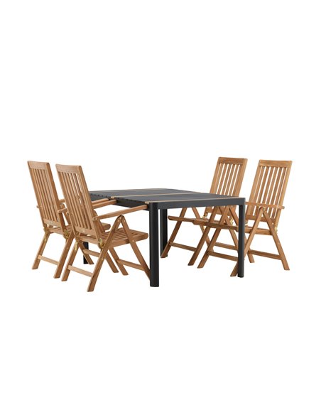 Matgrupp Togo med Kenya matstolar, 150 × 90 cm