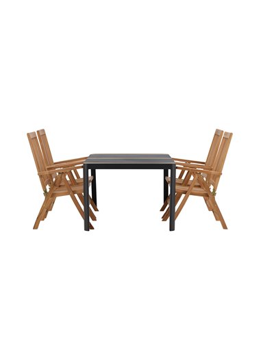 Matgrupp Togo med Kenya matstolar, 150 × 90 cm