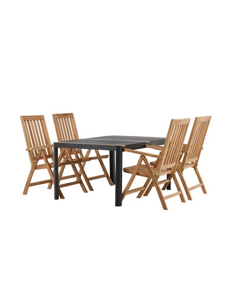 Matgrupp Togo med Kenya matstolar, 150 × 90 cm