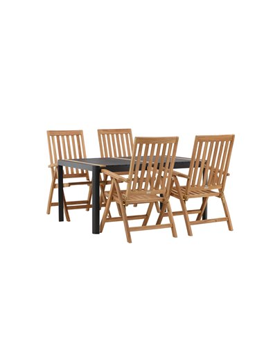 Matgrupp Togo med Kenya matstolar, 150 × 90 cm