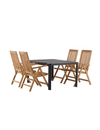 Matgrupp Togo med Kenya matstolar, 150 × 90 cm