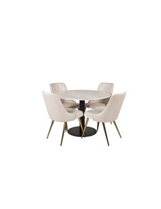 Matgrupp Estelle med Velvet Deluxe matstolar